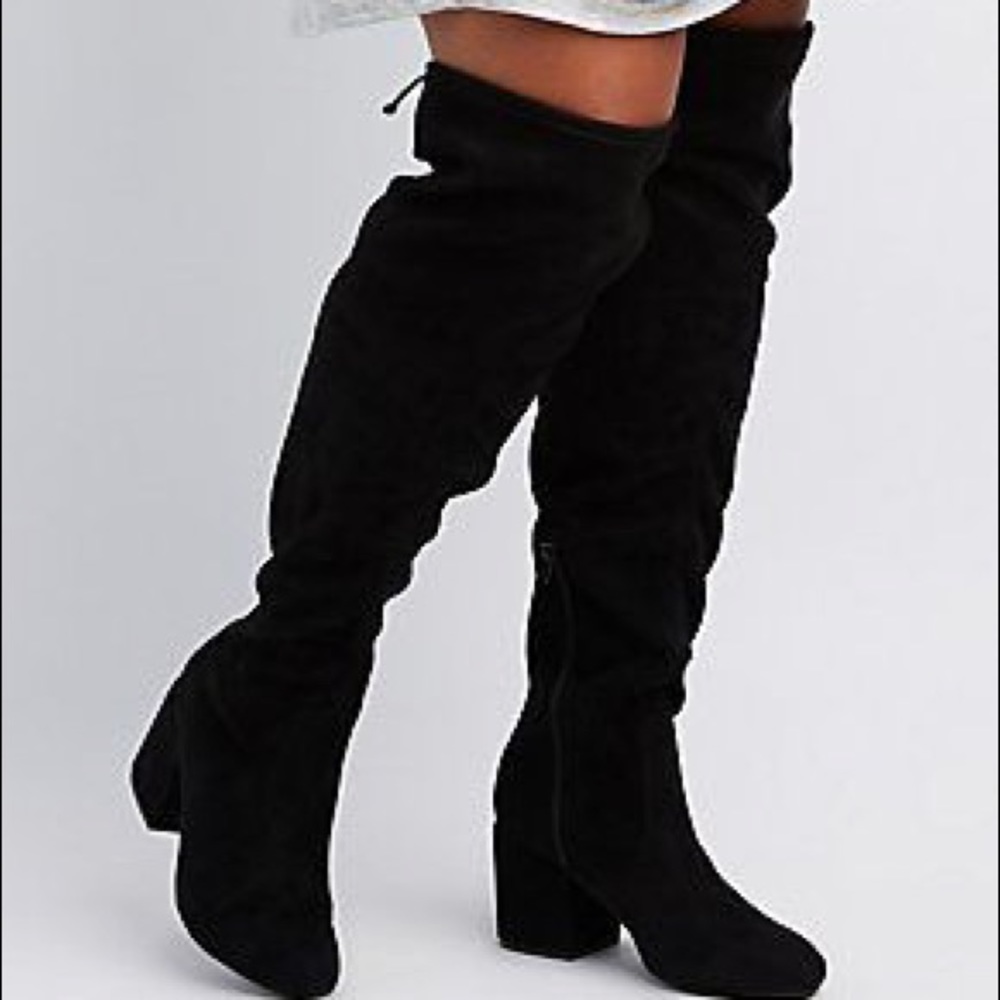 Wide Width Tie Back Over the Knee Boot
